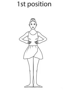 Ballet 1st Position Coloring Page - Coloring Junction