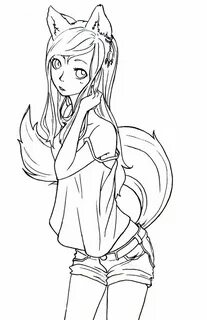 Anime Fox Girls Coloring Pages