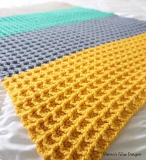 blue and yellow crochet blanket OFF-63