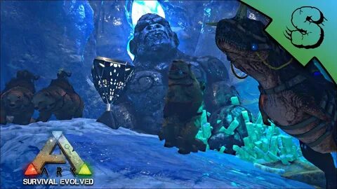 ICE/SNOW CAVE RAID! DIREBEARS & CARNO! Ark: Survival Evolved