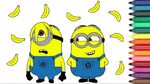 CUTE Minions Banana Baby Coloring Page For Kids - YouTube