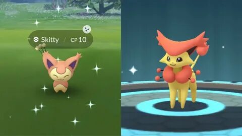 Catching New Shiny Skitty In Pokemon Go! Shiny Delcatty Evol