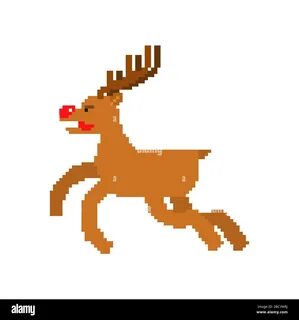 RF2BCYMRJ–Santa. deer pixel art. 