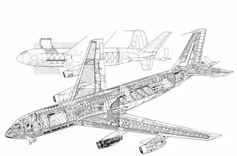 Boeing KC-135 Stratotanker Cutaway Drawing in High quality