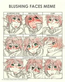 Blushing Faces Meme Drawing face expressions, Blushing face,