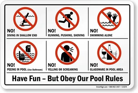 Pool Rules Signs Swimming Pool Rules Signs