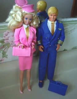 STEWARDESS BARBIE AND PILOT KEN DOLLS 1980s Etsy Ken doll, B