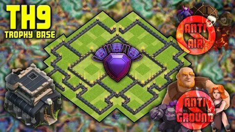 UNBEATABLE TH9 Town Hall 9 Trophy Base! w/ Replays Anti Air,