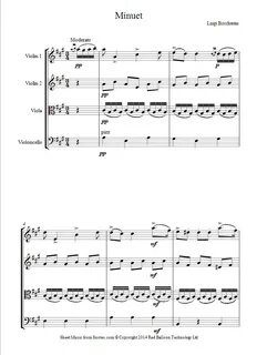 string quartet boccherini minuet sheet music - 8notes.com