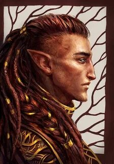 Male elf brownhair blueeyes mediumskin druid, fighter, monk,