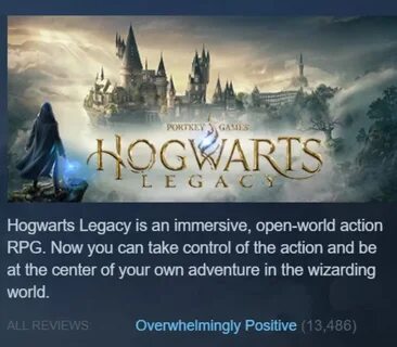 @Fabrico comments on 'Hogwarts Legacy has overwhelmingly positive reviews :marse