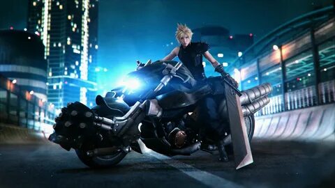 Cloud Strife Motorcycle Final Fantasy 7 Remake 4K Wallpaper 