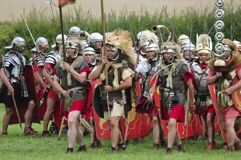 Roman Army Soldiers Marching, Ermine Street Guard, Kelmars. 