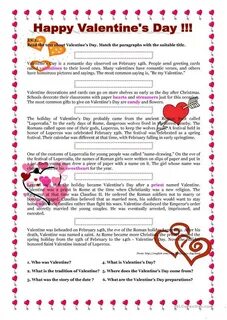 VALENTINE`S DAY - English ESL Worksheets for distance learni