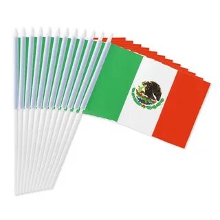 Mexico Miniature Fabric Hand Held Table Top Desk Flag Polyes