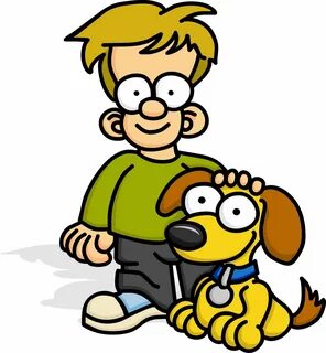 boy and a dog clipart - Clip Art Library