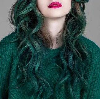 Green! Dark green hair, Green hair, Green hair dye