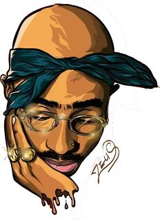 Rapper Vector Tupac Shakur Vector - Cartoon Tupac Clipart - 