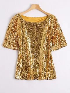 Newest gold sparkle shirt Sale OFF - 70