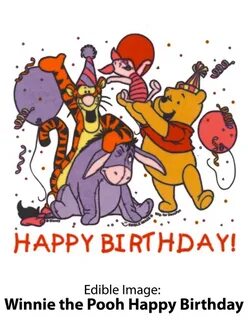 Winnie The Pooh Happy Birthday Quote / Pooh with a cake :: H