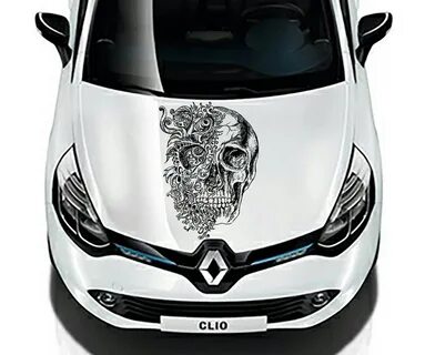 Skull car hood decal flowers car hood decal Skull Car Decals