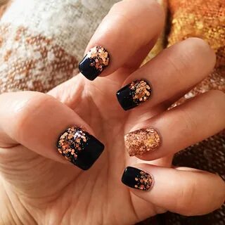 Rose gold & navy nails Izabelle Hammon - calgel Navy nails, 