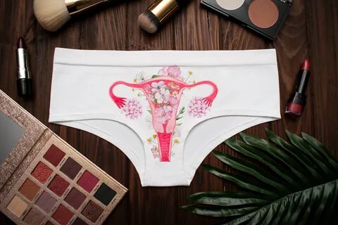 Floral uterus panties Vagina Floral Lingerie gift for Etsy