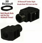 50 Beowulf 49/64x20 TPI Tanker Style Muzzle Brake,With 49/64