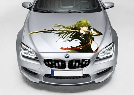 Vinyl Car Hood Anime Katana Girl Warior Graphics Decal Stick