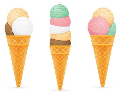 ice cream balls in a waffle cone vector illustration 510207 