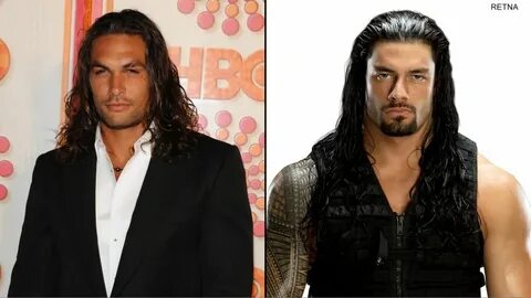 Roman Reigns and his celebrity look alike Jason Momoa. I do 