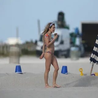 CHELSEA LEYLAND in Bikini at a Beach in Miami 11/30/2016 - H