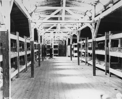 The interior of a barracks in the Flossenbuerg concentration