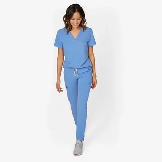 FIG Clothing Yola Skinny Scrub Pants in Ceil Blue at the low