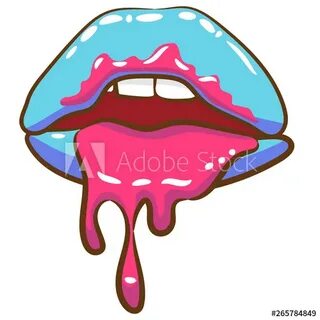 dripping lips vector - Adobe Stock で こ の ス ト ッ ク ベ ク タ-を 購 入