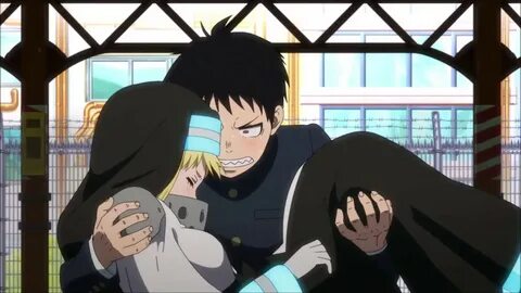 shinra saves iris and fights the evil spirit (fire force) - 