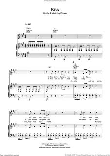 Prince - Kiss sheet music for voice, piano or guitar (PDF)