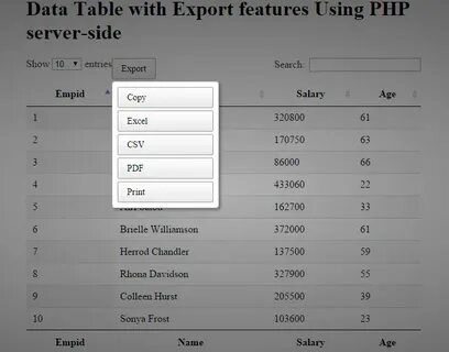 Time on Twitter: "How to Export the jQuery Datatable data to