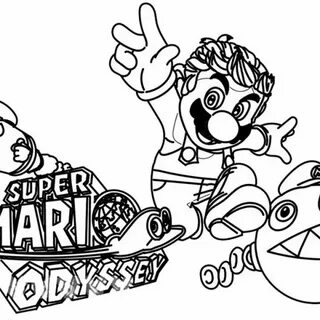 Super Mario Odyssey Coloring Pages Grand Moon - Free Printab