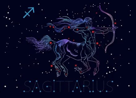 Sagittarius zodiac sign. Archer centaur, horoscope astrology