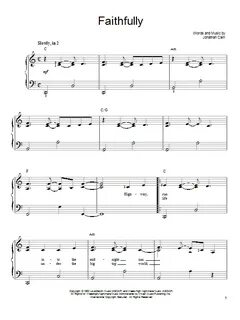 Faithfully Sheet Music Journey Easy Piano