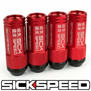 Sickspeed 4 шт. красный алюминиевый 50 мм 2PC гайки для коле