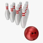 Bowling Ball and Pins 3D Model - 3DHunt.co