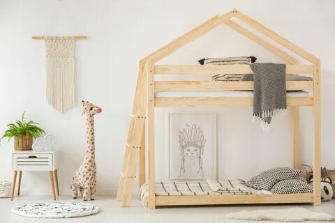 Деревянная двухъярусная кровать детский домик (Дом и Сад / М