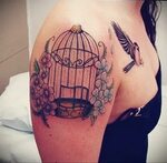 фото тату птица в клетке 02.01.2019 № 061 -bird cage tattoo-