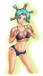 Safebooru - 1girl breasts female green eyes green hair hunte