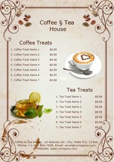Coffee and Tea House Menu MyDraw