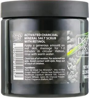 Dead Sea Collection Activated Charcoal & Retinol Salt Scrub 