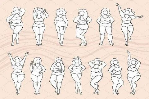 Set on the theme of body positive in 2021 Body pose drawing,
