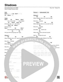 Shadows Chords PDF (David Crowder / Passion) - PraiseCharts